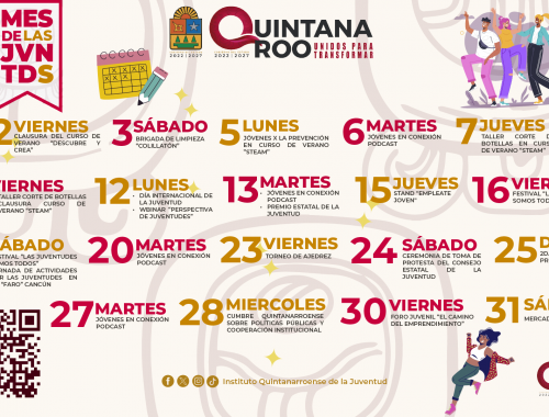 Calendario Agosto Mes de las Juventudes