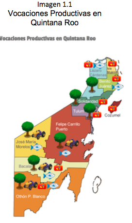 Imagen 1.1 Vocaciones Productivas en Quintana Roo