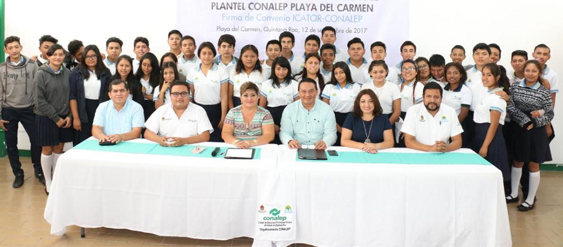 Suman alianzas ICATQR y CONALEP a favor de jóvenes playenses