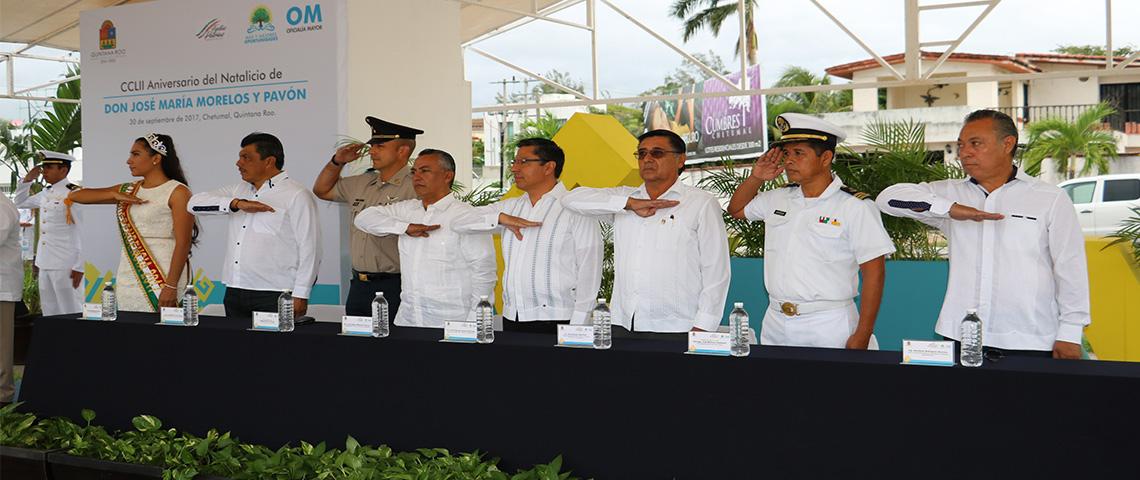 El Director del IFEQROO, orador oficial del CCLIII Aniversario del Natalicio de Don José María Morelos y Pavón.