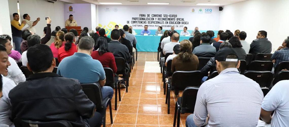 SEQ–ICATQR firman convenio de colaboración a favor del sector educativo