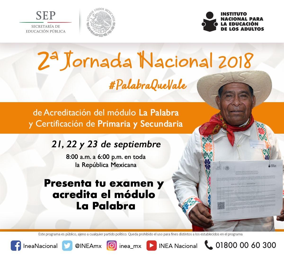 Del 21 al 23 de septiembre inicia la Segunda Jornada Nacional de Acreditación del Módulo La Palabra y Certificación de Primaria y Secundaria