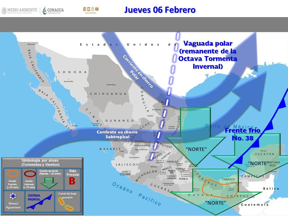 Frente frío número 38 influenciará a Quintana Roo: Adrián Martínez