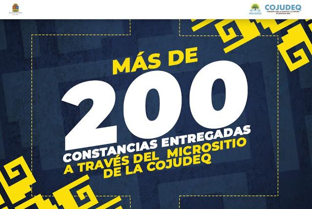 Más de 200 constancias entregadas a través del Micrositio de la COJUDEQ