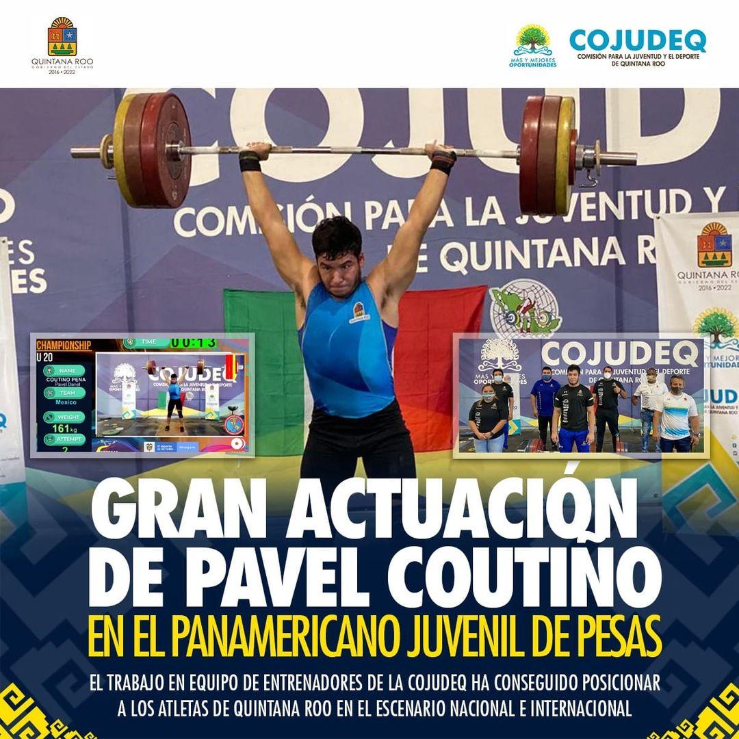 Gran actuación de Pavel Coutiño en el Panamericano Juvenil de Pesas