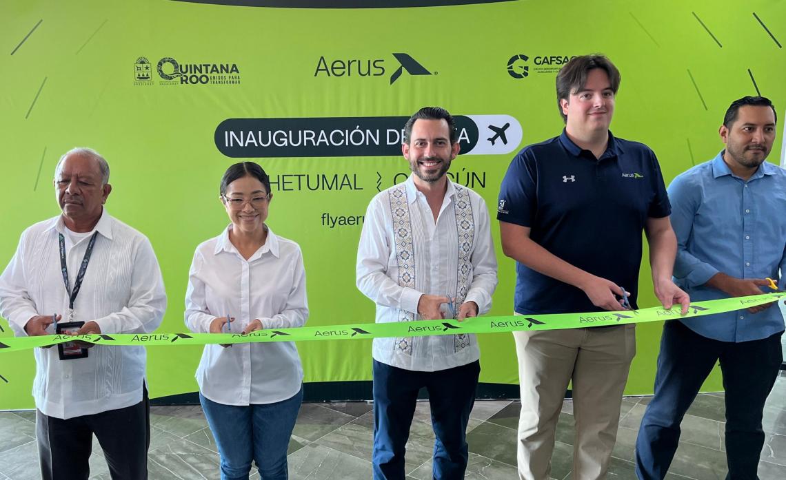 Se inaugura el vuelo Cancún-Chetumal-Cancún de la aerolínea AERUS